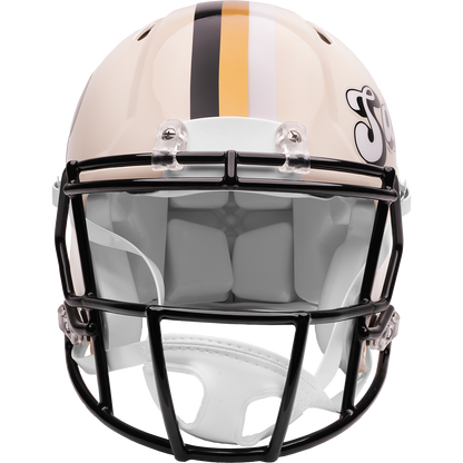 New Orleans Saints Riddell Speed Retro Authentic Helmet – front facemask view