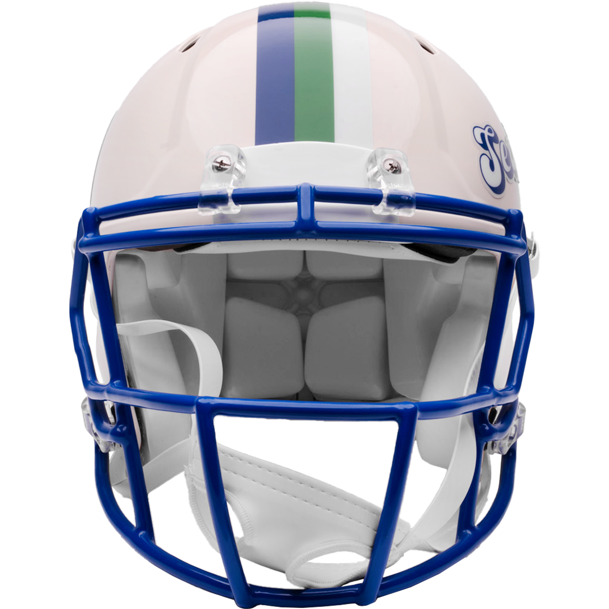 Seattle Seahawks Riddell Speed Retro Authentic Helmet – front facemask view
