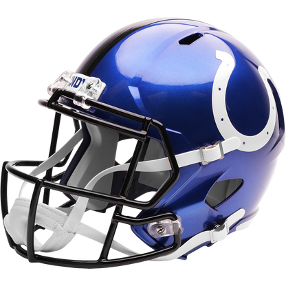 Indianapolis Colts full size 2026 Rivalries Alternate replica helmet left side view