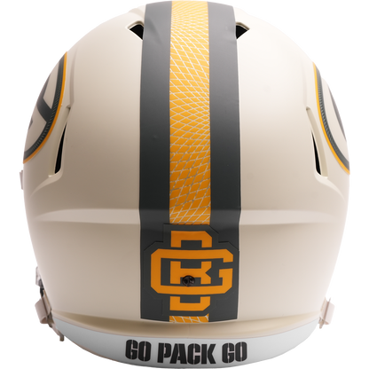 Green Bay Packers full size 2026 Rivalries Alternate replica helmet back view