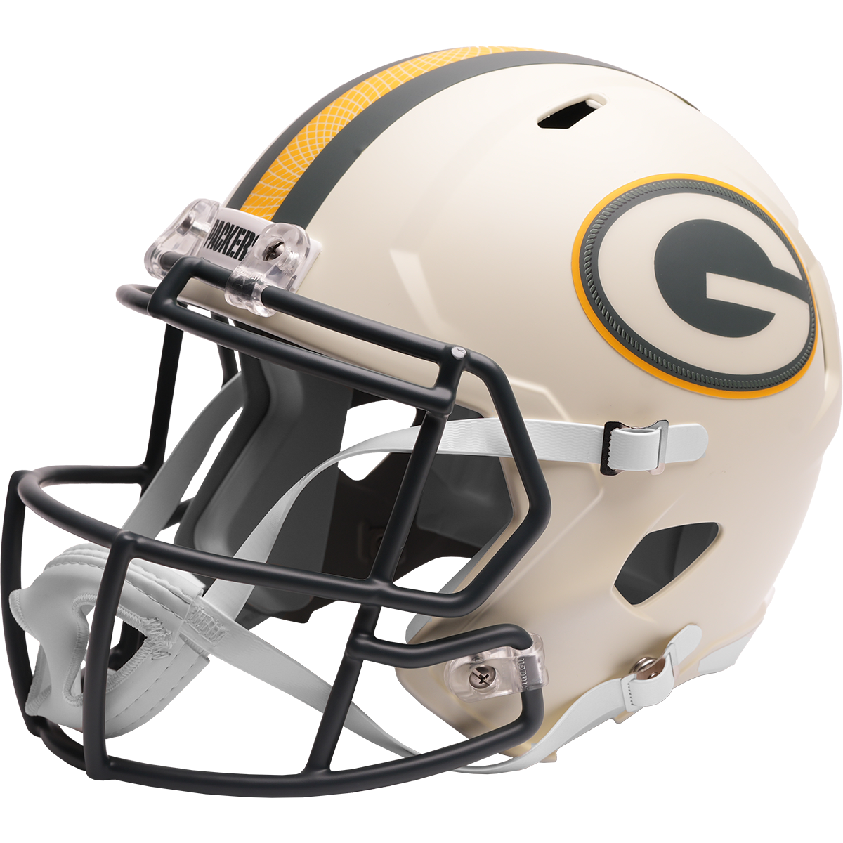 Green Bay Packers full size 2026 Rivalries Alternate replica helmet left side view