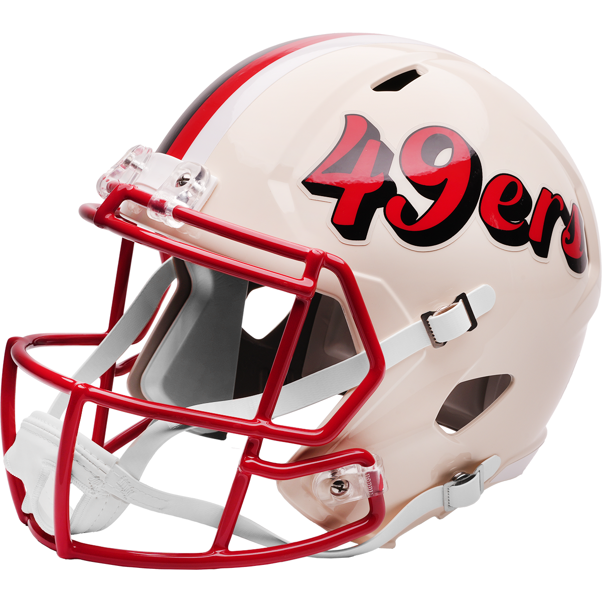 San Francisco 49ers Riddell Speed Retro Replica Helmet – left side logo view