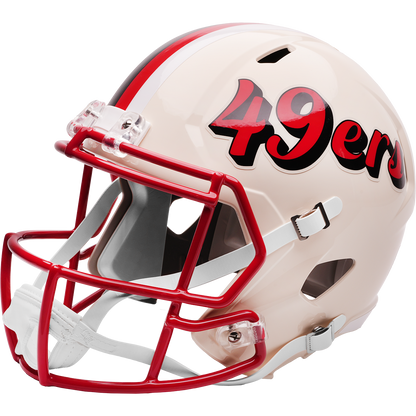 San Francisco 49ers Riddell Speed Retro Replica Helmet – left side logo view