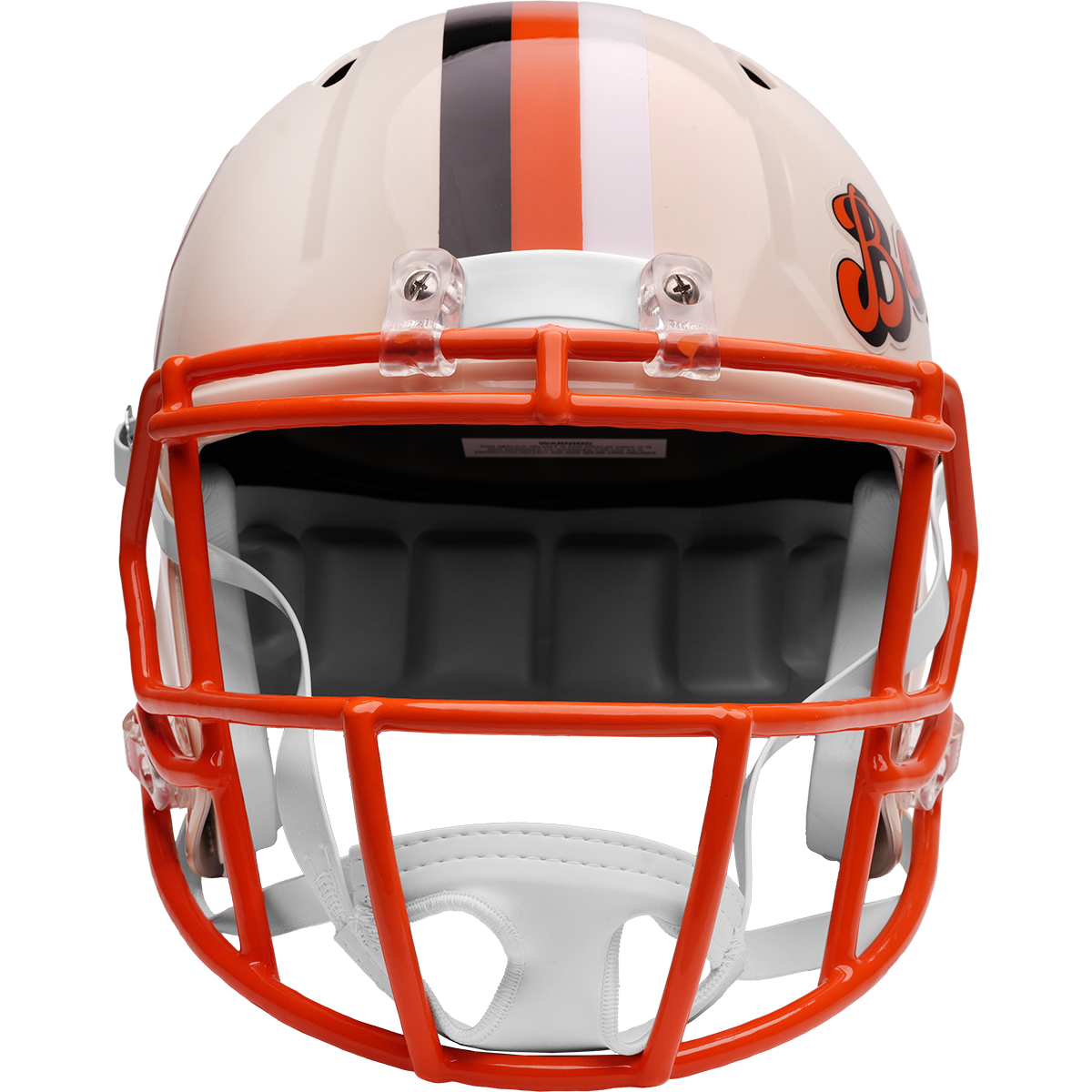 Cincinnati Bengals Riddell Speed Retro Replica Helmet – front facemask view