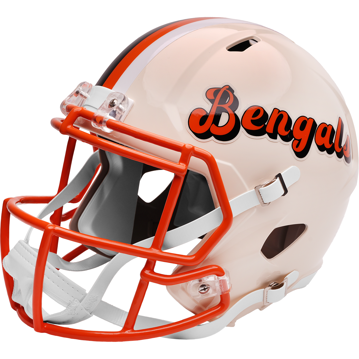 Cincinnati Bengals Riddell Speed Retro Replica Helmet – left side logo view