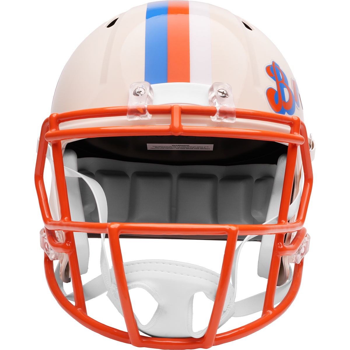 Denver Broncos Riddell Speed Retro Replica Helmet – front facemask view