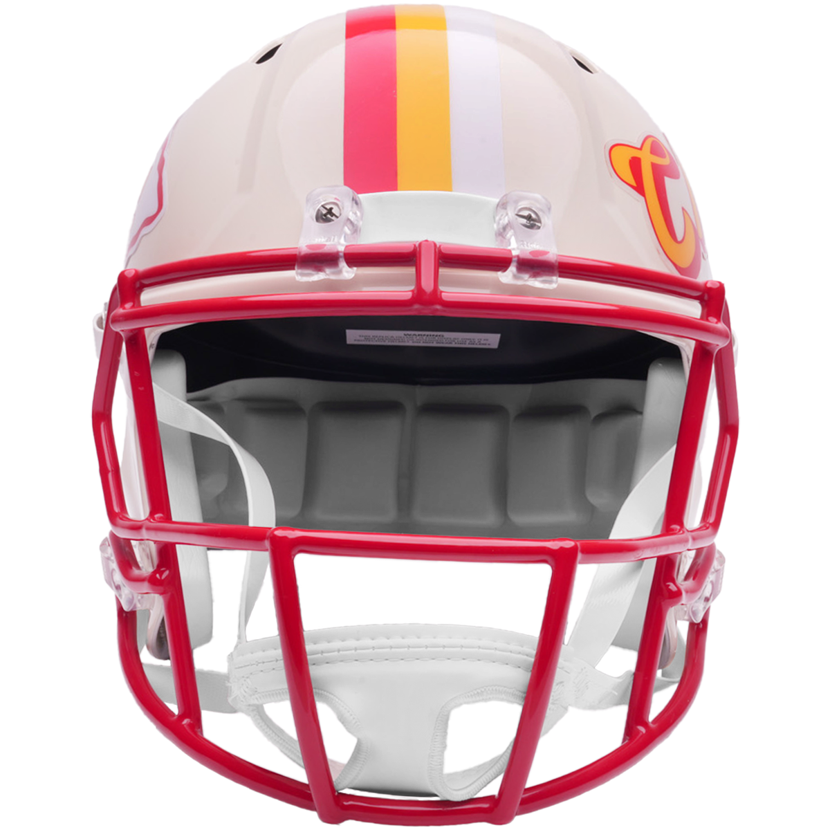 Kansas City Chiefs Riddell Speed Retro Replica Helmet – front facemask view