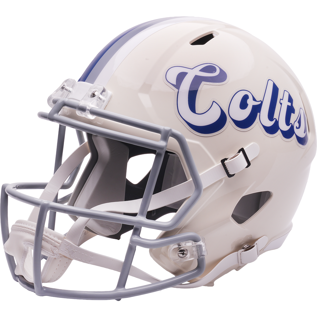 Indianapolis Colts Riddell Speed Retro Replica Helmet – left side logo view