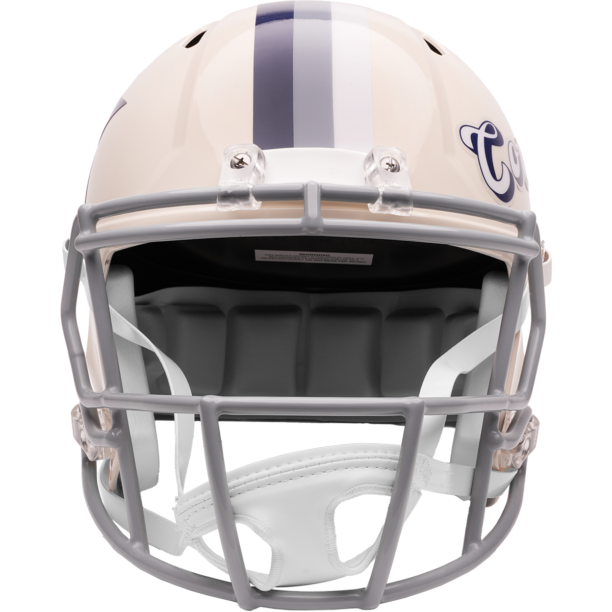 Dallas Cowboys Riddell Speed Retro Replica Helmet – front facemask view