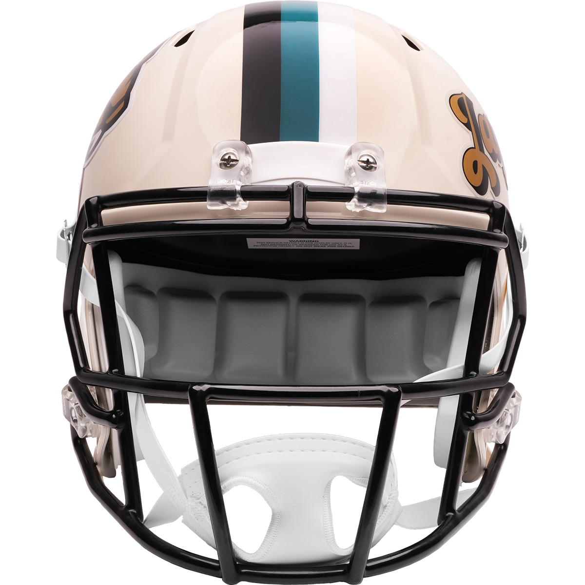 Jacksonville Jaguars Riddell Speed Retro Replica Helmet – front facemask view