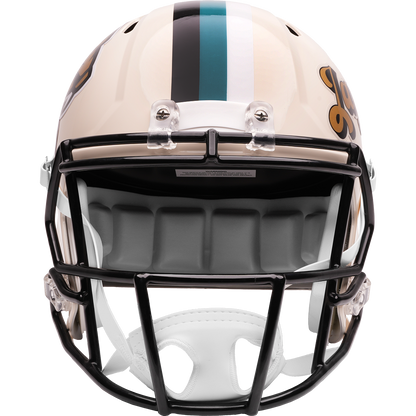 Jacksonville Jaguars Riddell Speed Retro Replica Helmet – front facemask view