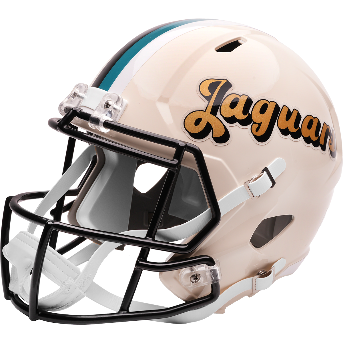 Jacksonville Jaguars Riddell Speed Retro Replica Helmet – left side logo view