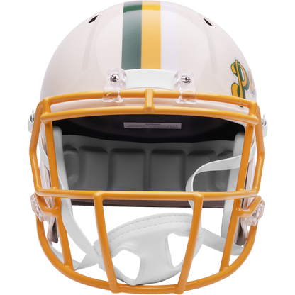 Green Bay Packers Riddell Speed Retro Replica Helmet – front facemask view