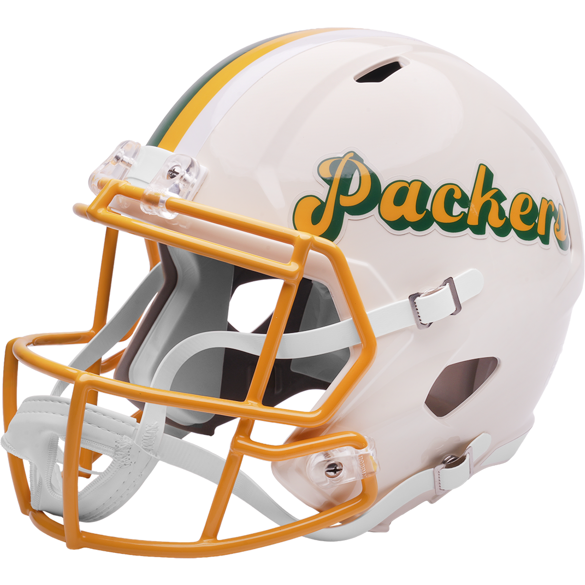 Green Bay Packers Riddell Speed Retro Replica Helmet – left side logo view