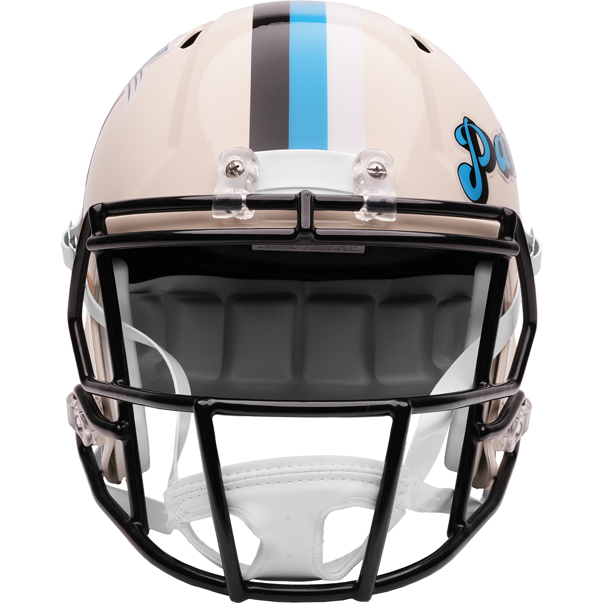 Carolina Panthers Riddell Speed Retro Replica Helmet – front facemask view