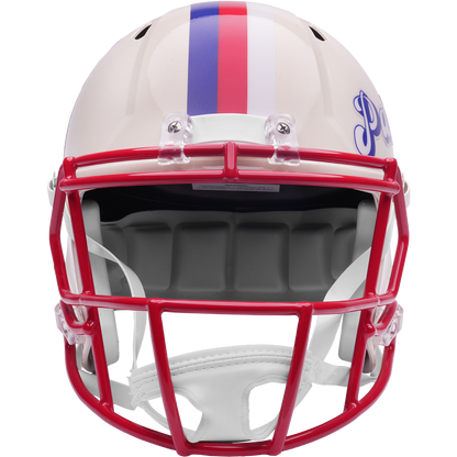 New England Patriots Riddell Speed Retro Replica Helmet – front facemask view