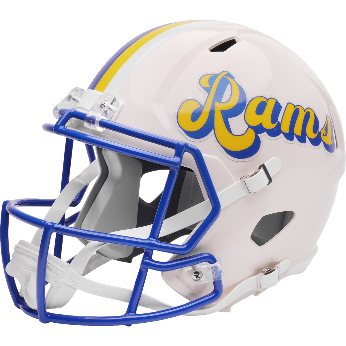 Los Angeles Rams Riddell Speed Retro Replica Helmet – left side logo view
