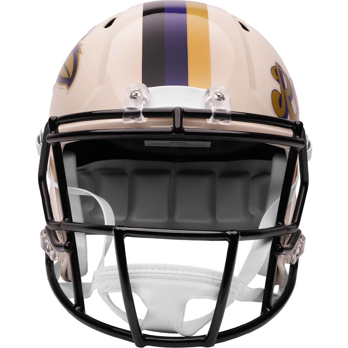 Baltimore Ravens Riddell Speed Retro Replica Helmet – front facemask view