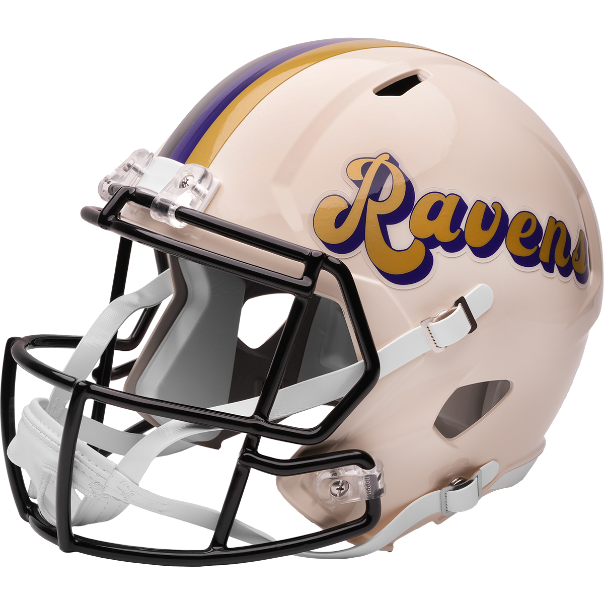 Baltimore Ravens Riddell Speed Retro Replica Helmet – left side logo view