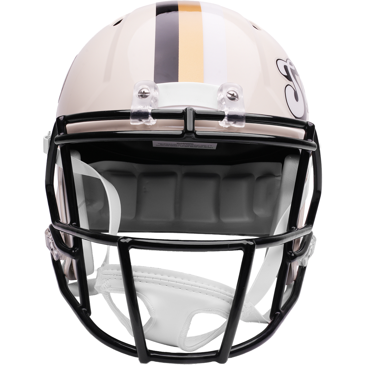 New Orleans Saints Riddell Speed Retro Replica Helmet – front facemask view