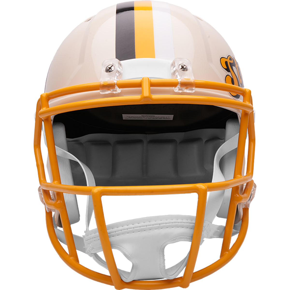 Pittsburgh Steelers Riddell Speed Retro Replica Helmet – front facemask view