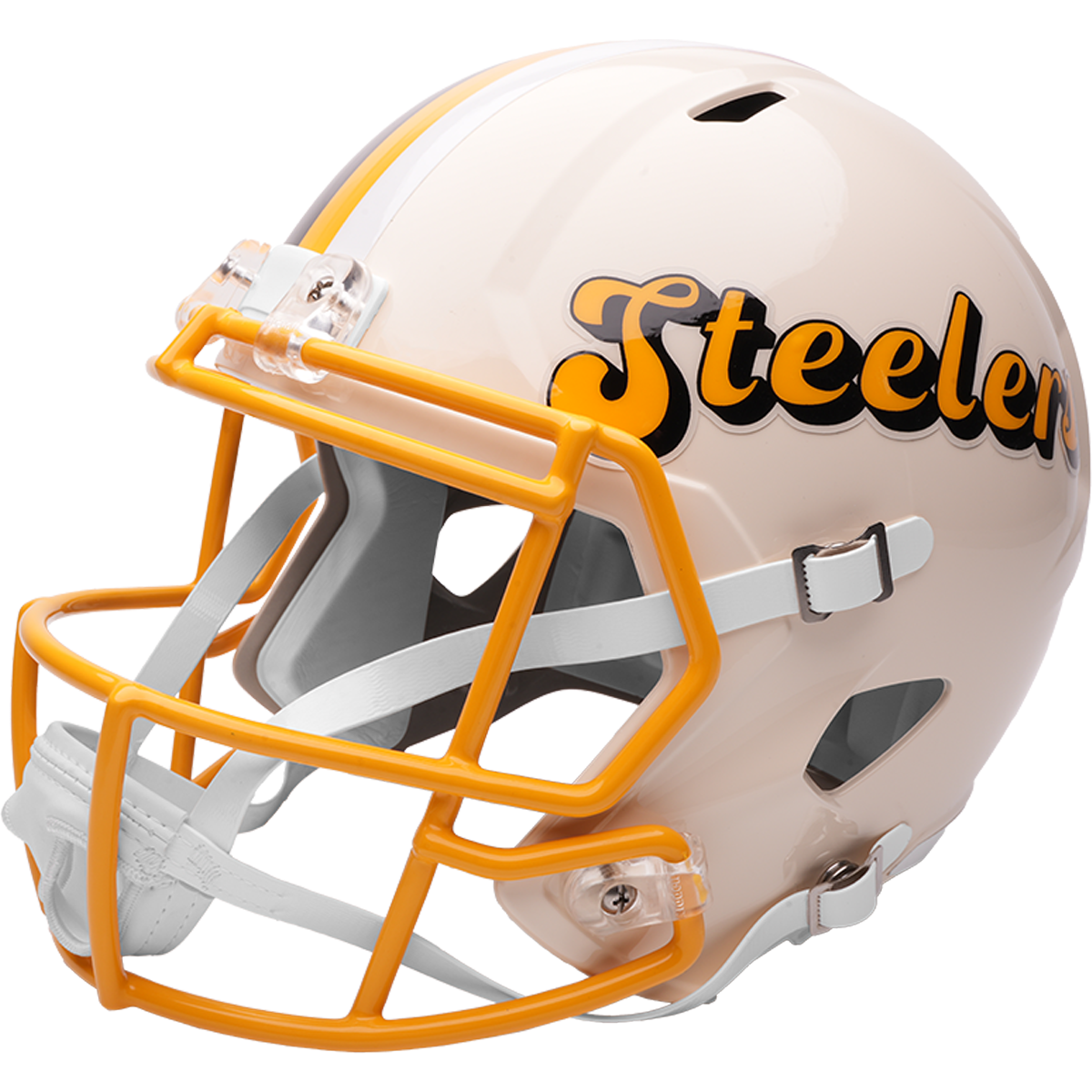 Pittsburgh Steelers Riddell Speed Retro Replica Helmet – left side logo view