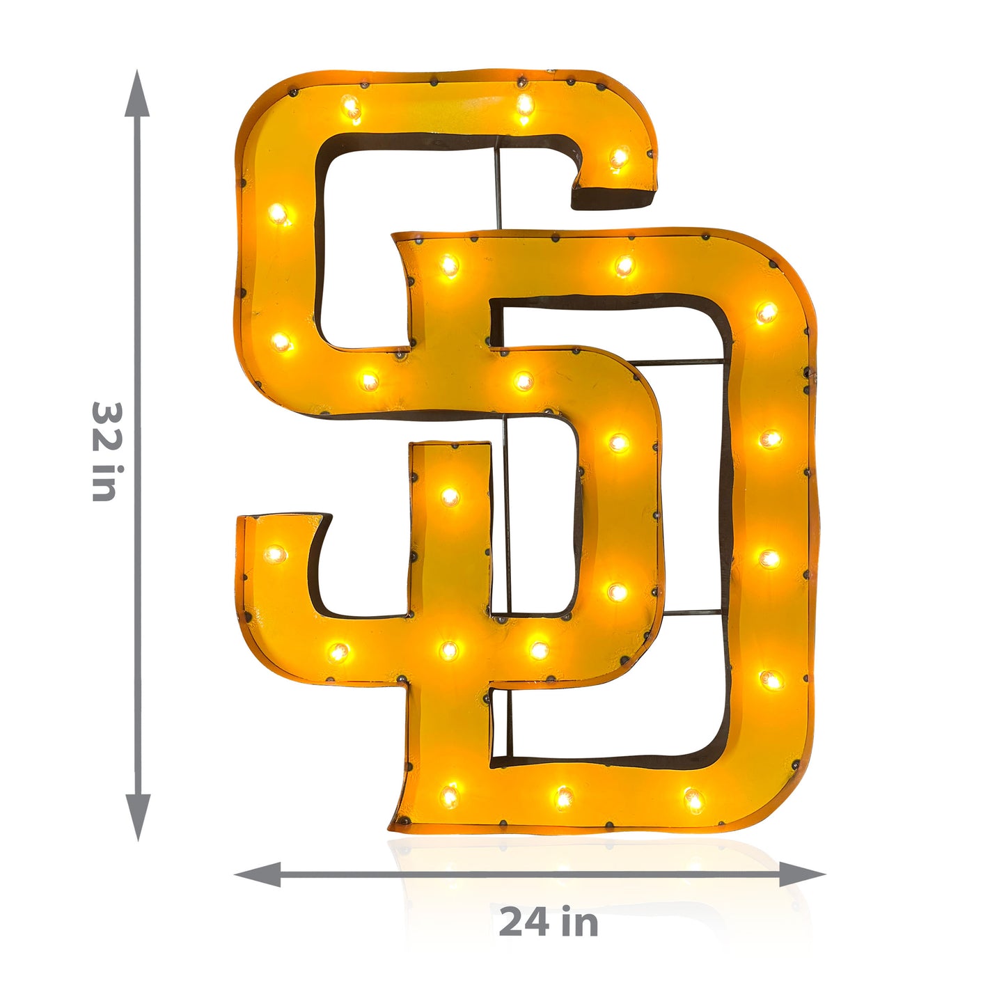 San Diego Padres logo lighted metal retro sign