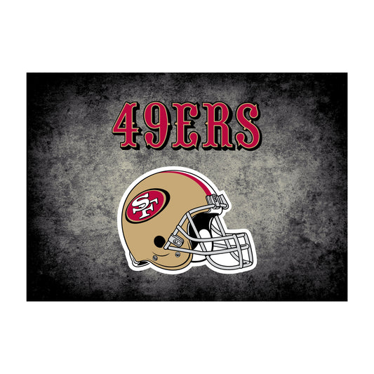 San Francisco 49ers distressed style area rug