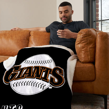 San Francisco Giants CC throwback sherpa blanket