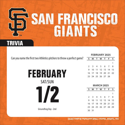 San Francisco Giants 2025 Fact-A-Day Box Desk Calendar Feb