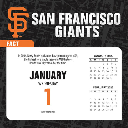 San Francisco Giants 2025 Fact-A-Day Box Desk Calendar Jan