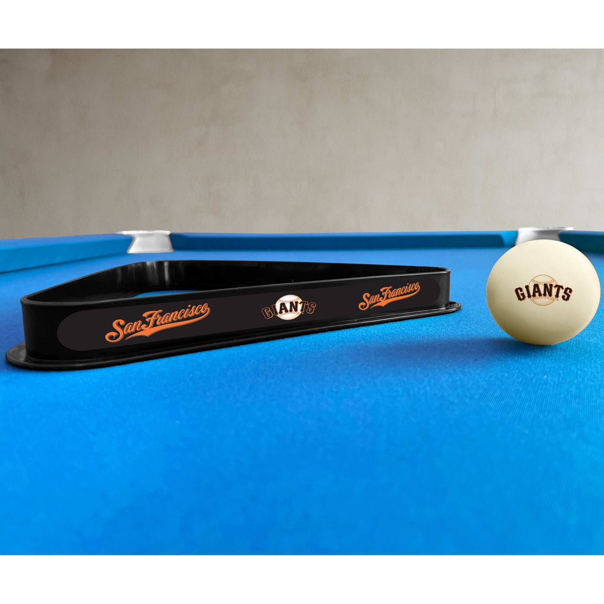 San Francisco Giants triangle rack and cue ball set