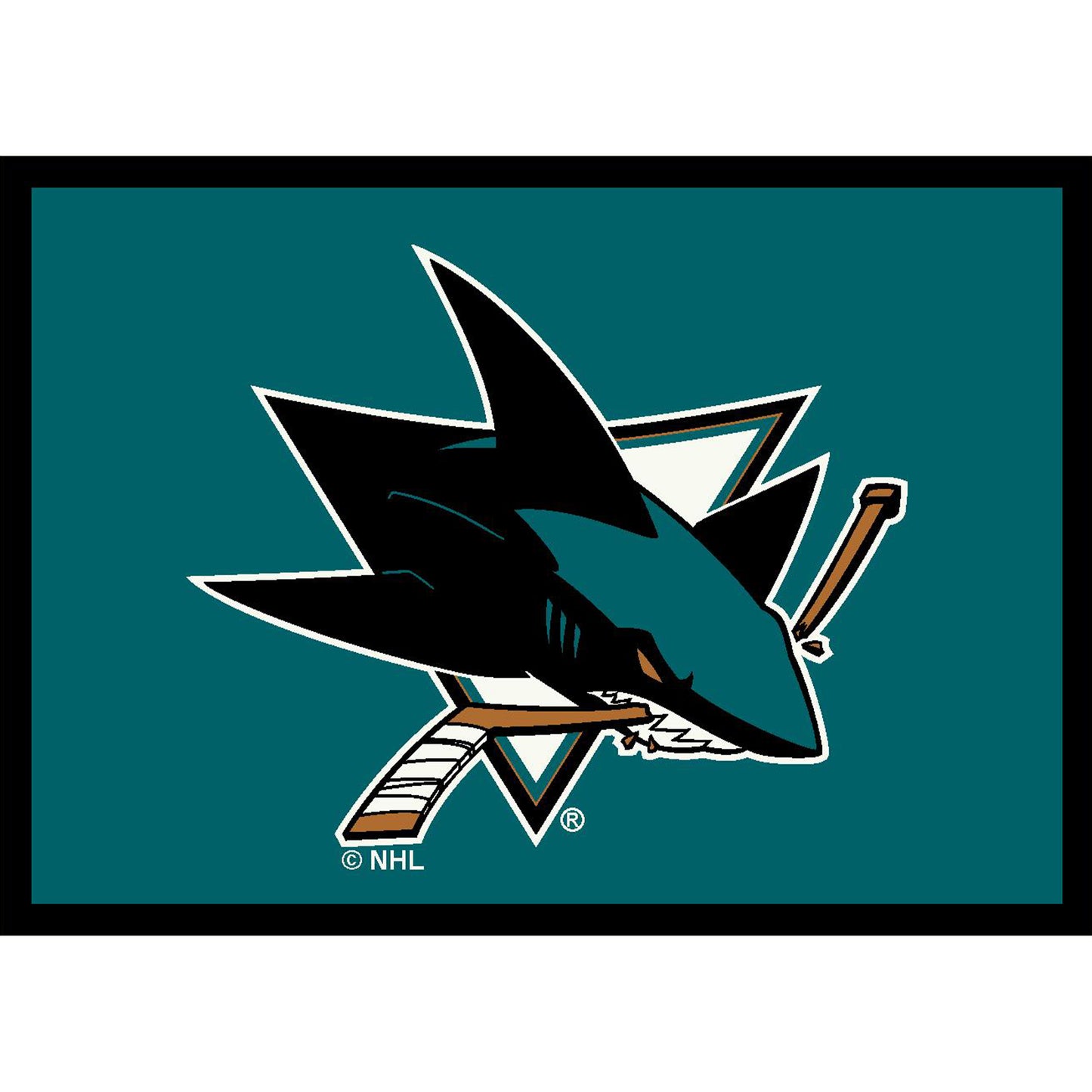 San Jose Sharks distressed style area rug