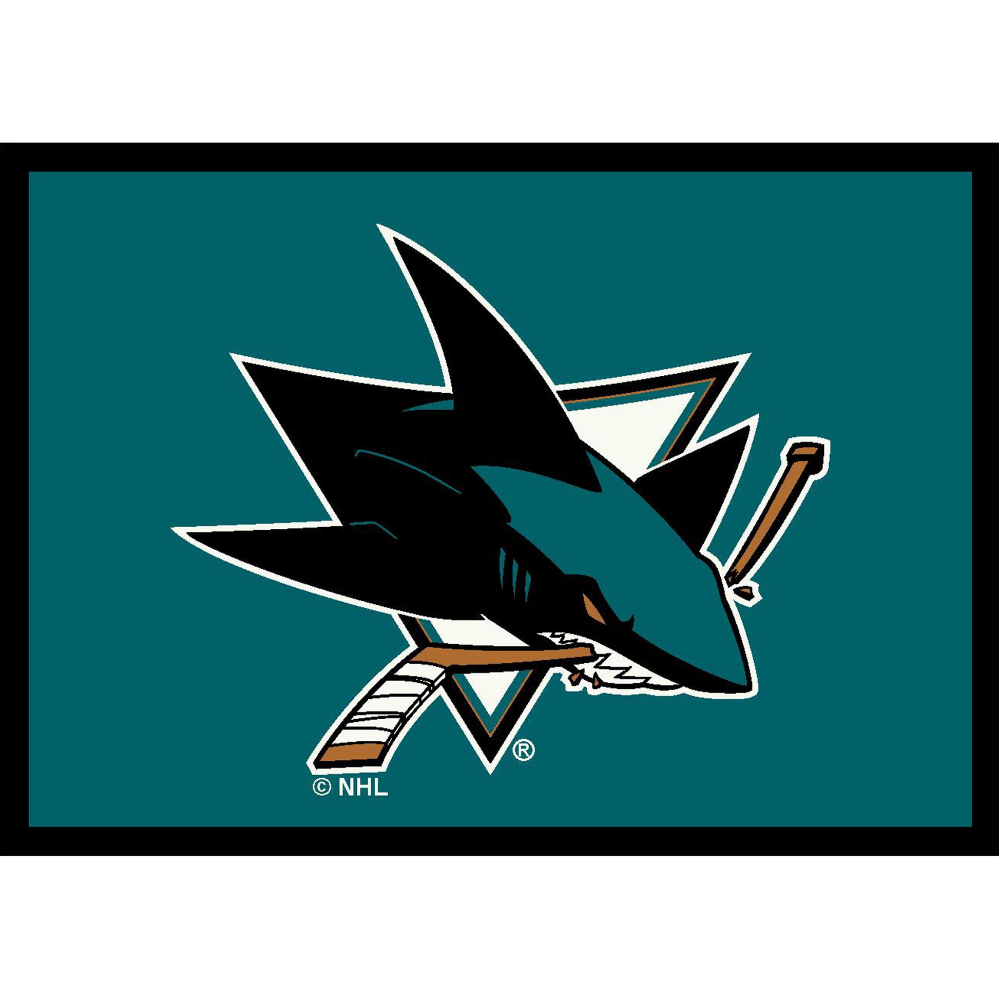 San Jose Sharks distressed style area rug