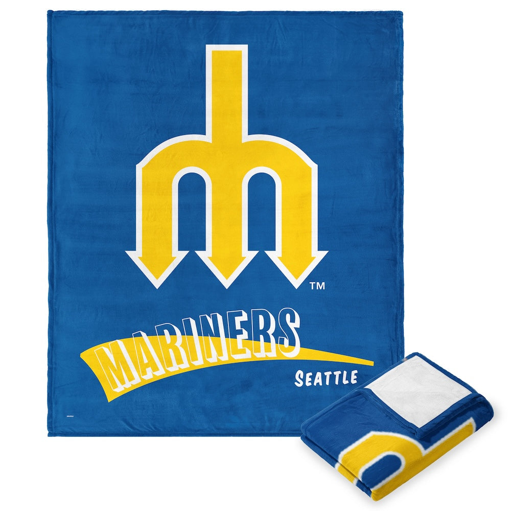 Seattle Mariners throwback silk touch blanket