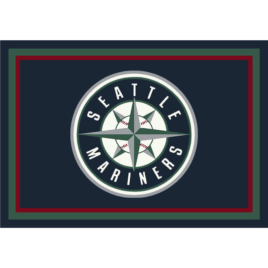 Seattle Mariners distressed style area rug