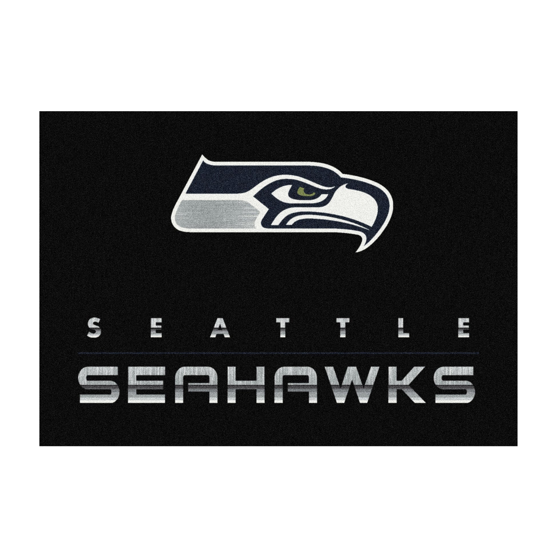 Seattle Seahawks chrome style area rug