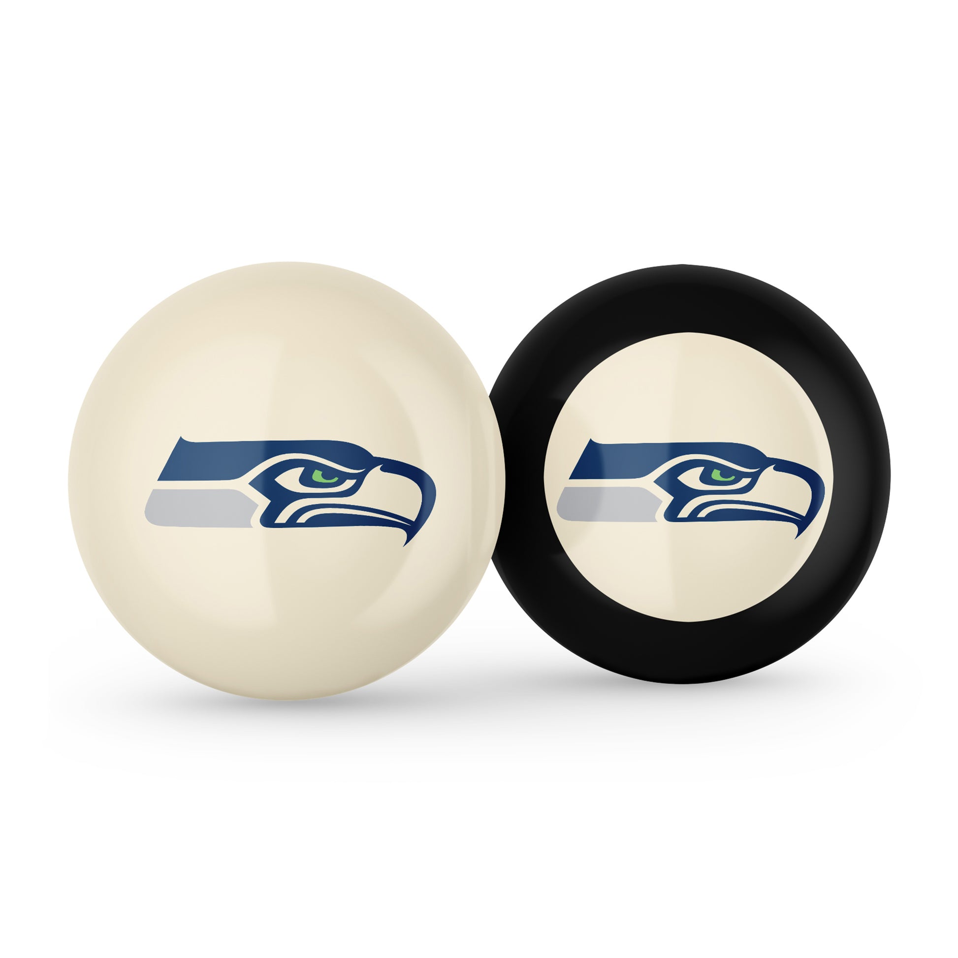 Seattle Seahawks cue ball and 8 ball