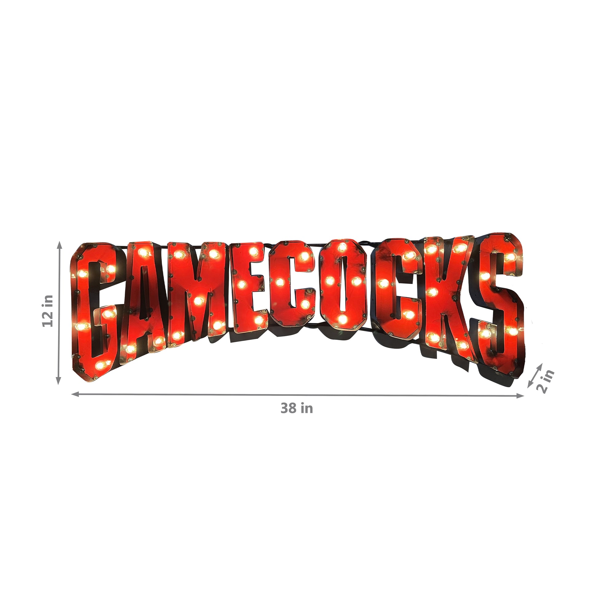 South Carolina Gamecocks lighted metal retro sign