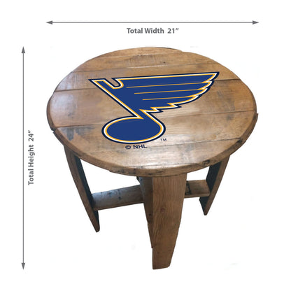 St. Louis Blues whiskey barrel end table dimensions