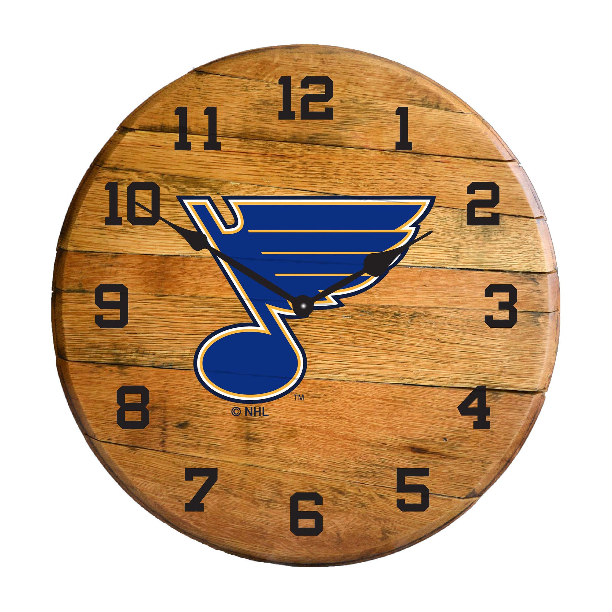 St. Louis Blues whiskey barrel wall clock