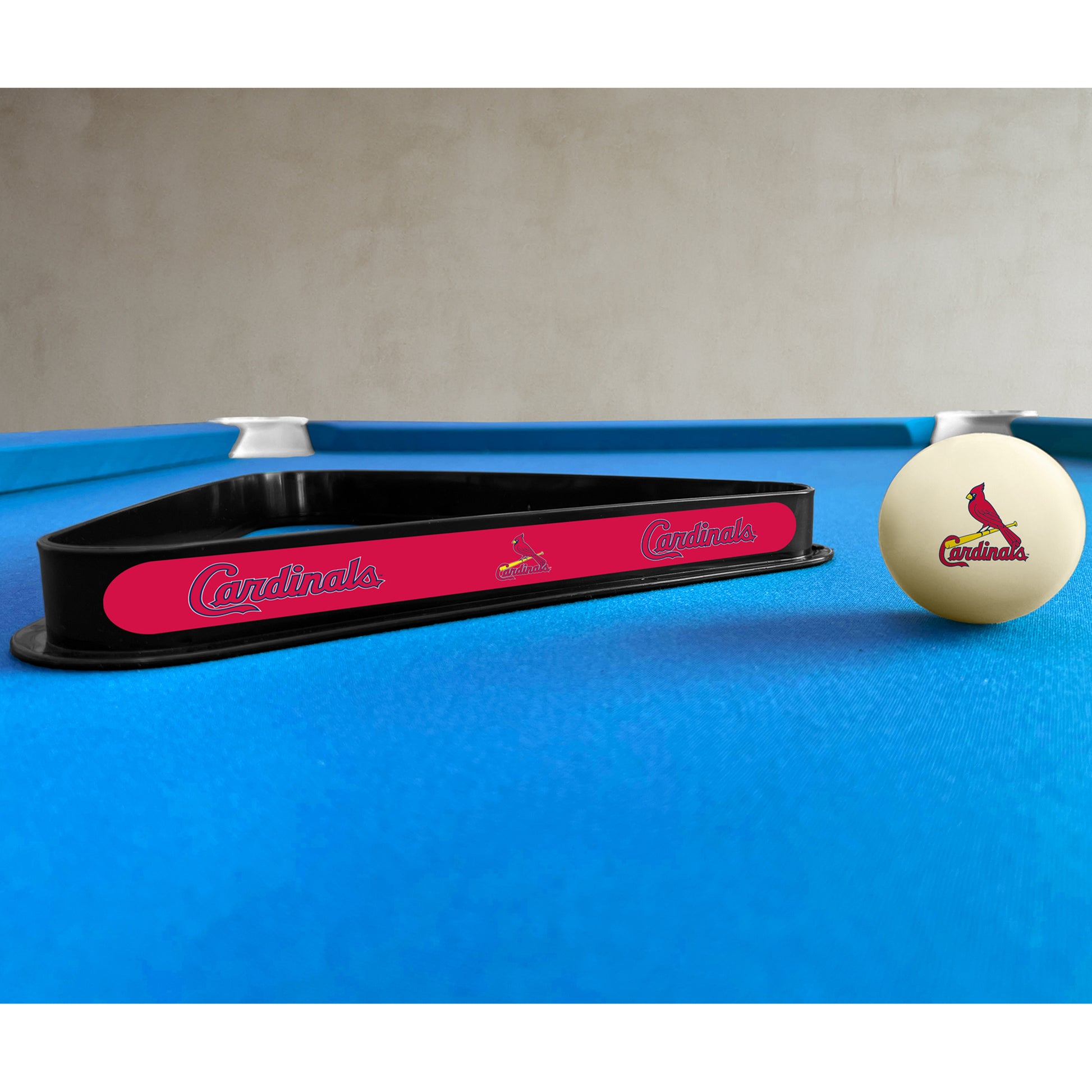 St. Louis Cardinals triangle rack and cue ball set