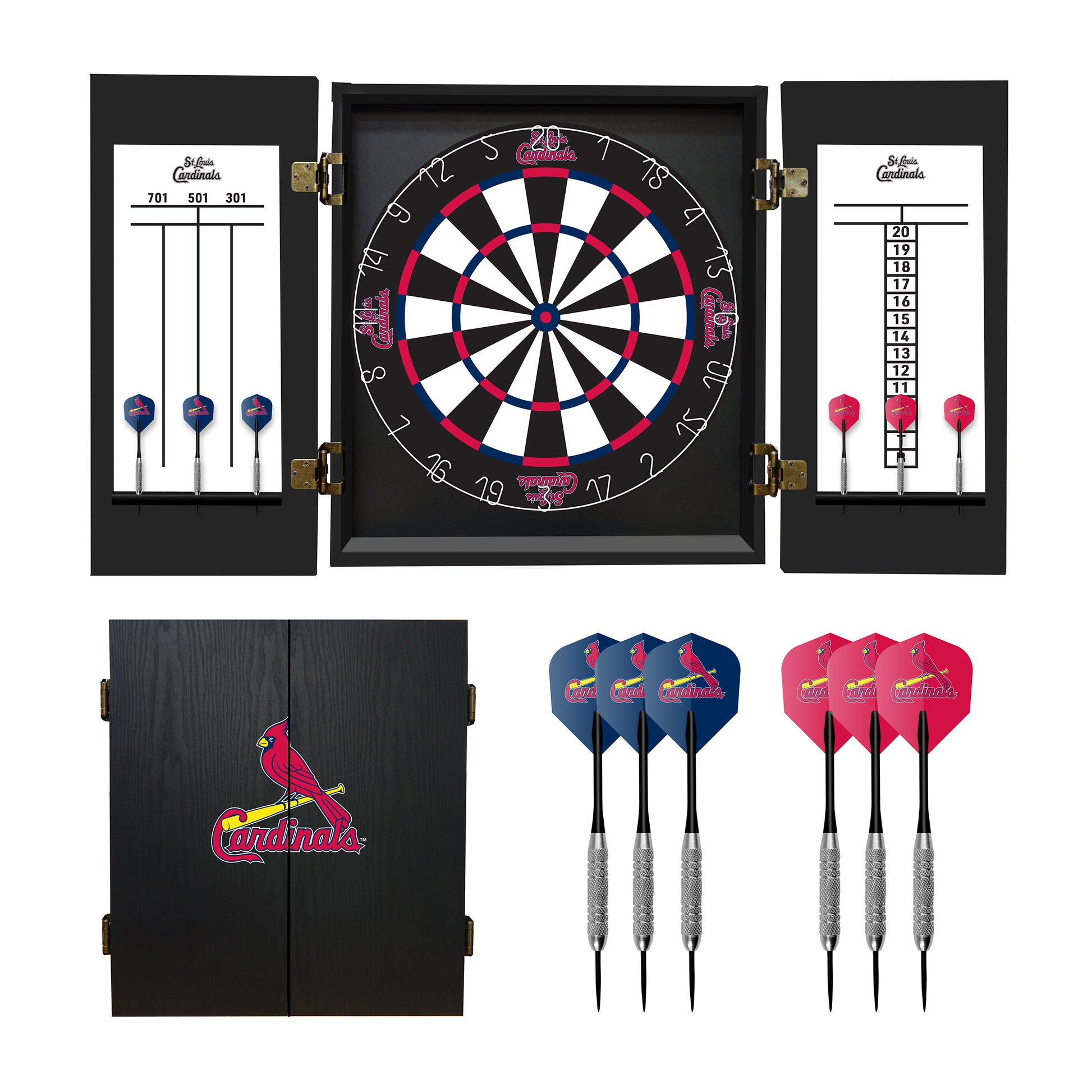 St. Louis Cardinals Dart Board Cabinet Set