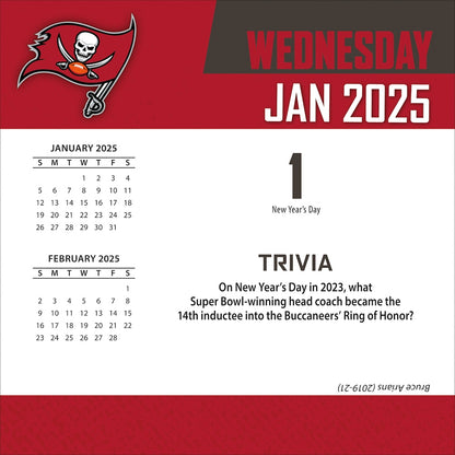 Tampa Bay Buccaneers 2025 Fact-A-Day Box Desk Calendar Jan