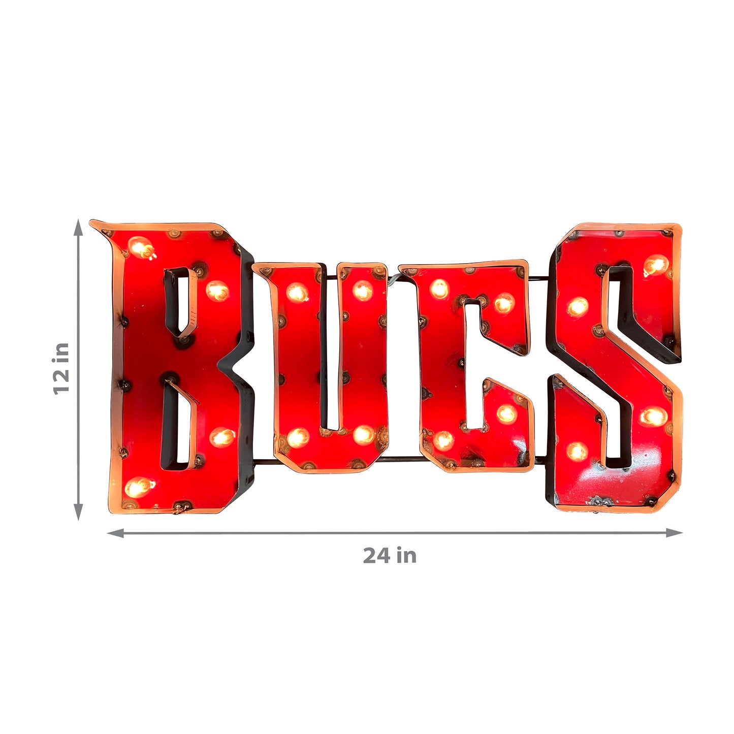 Tampa Bay Buccaneers lighted metal retro sign