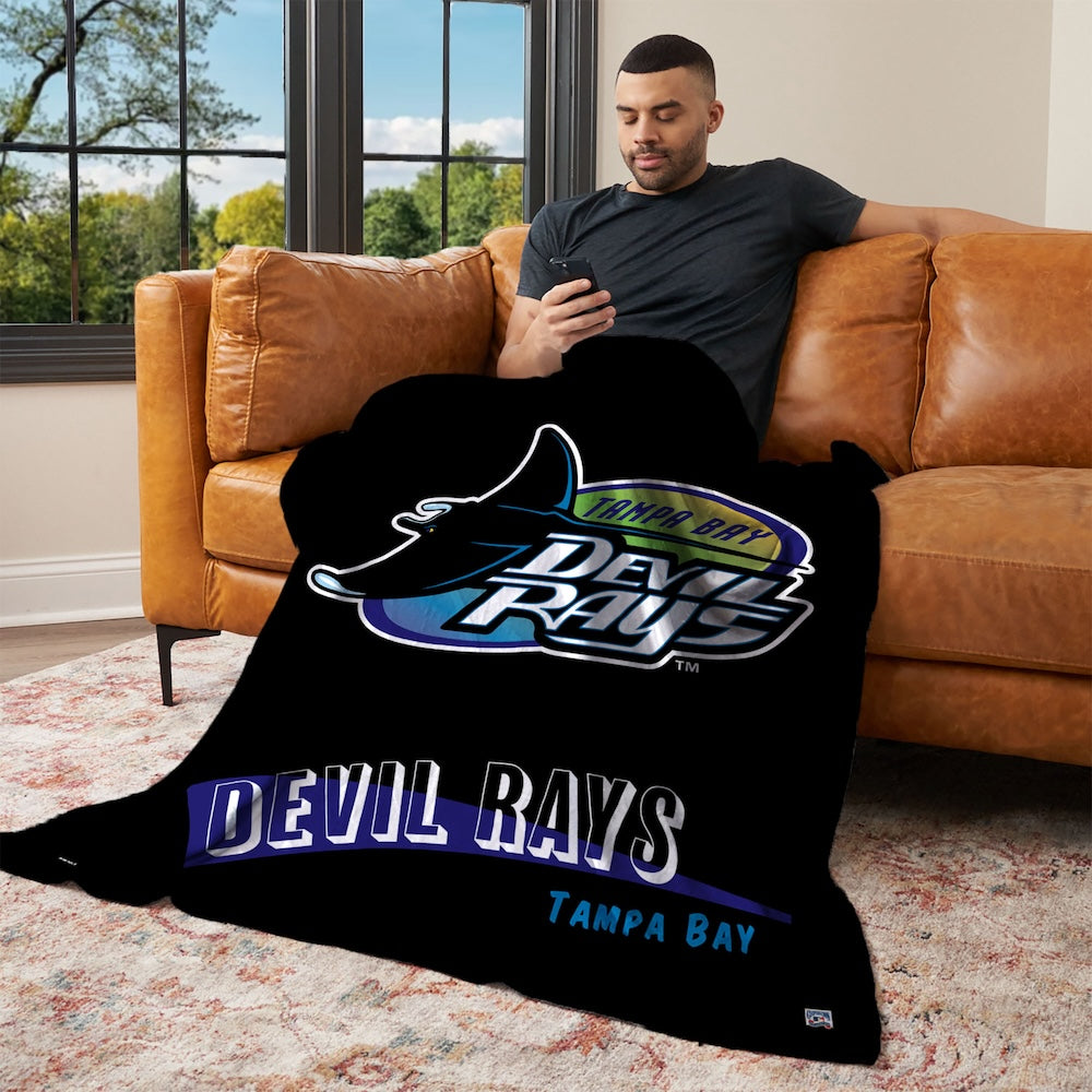 Tampa Bay Devil Rays CC throwback silk touch blanket