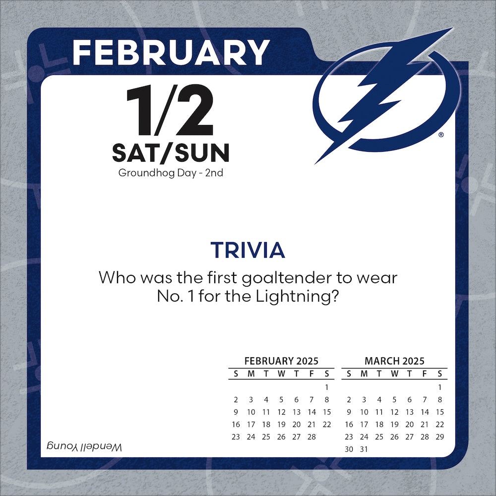 Tampa Bay Lightning 2025 Fact-A-Day Box Desk Calendar Feb