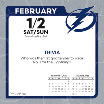 Tampa Bay Lightning 2025 Fact-A-Day Box Desk Calendar Feb