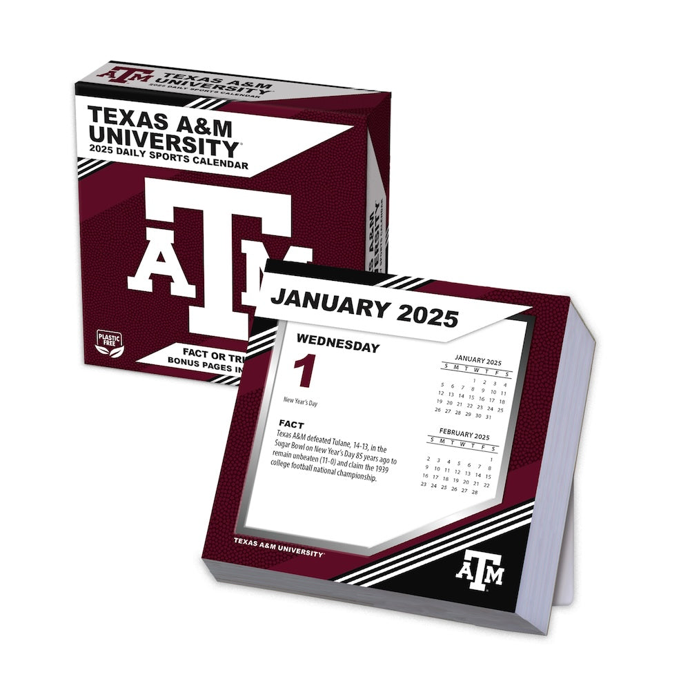 Texas A&M Aggies 2025 Fact-A-Day Box Desk Calendar