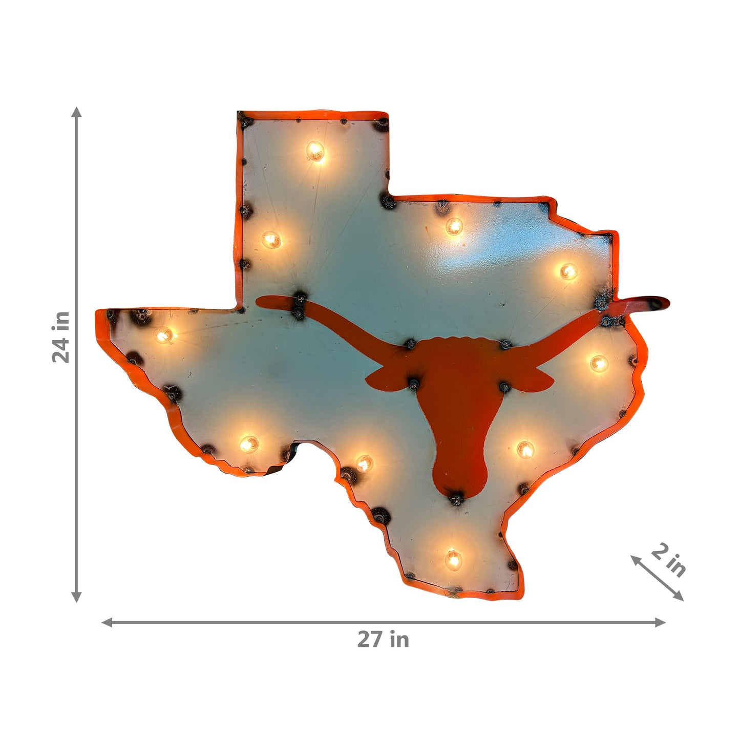 Texas Longhorns MAP Logo lighted metal retro sign